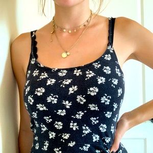 Super cute black and white flowery skater dress